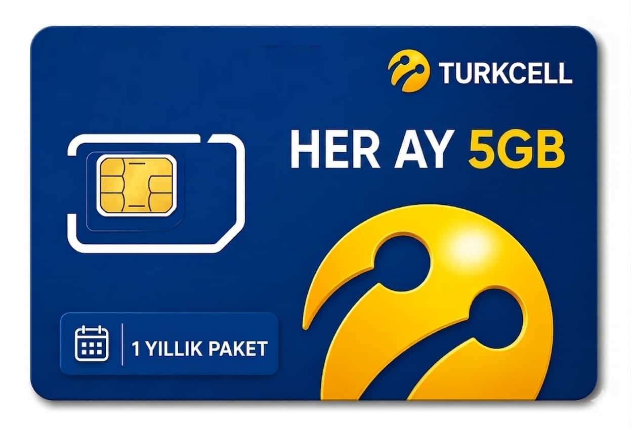 Turkcell Yıllık Data Paketi Aylık 5GB
