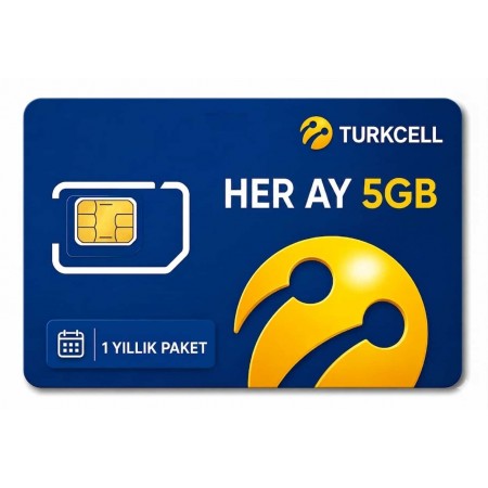 Turkcell Yıllık Data Paketi Aylık 5GB