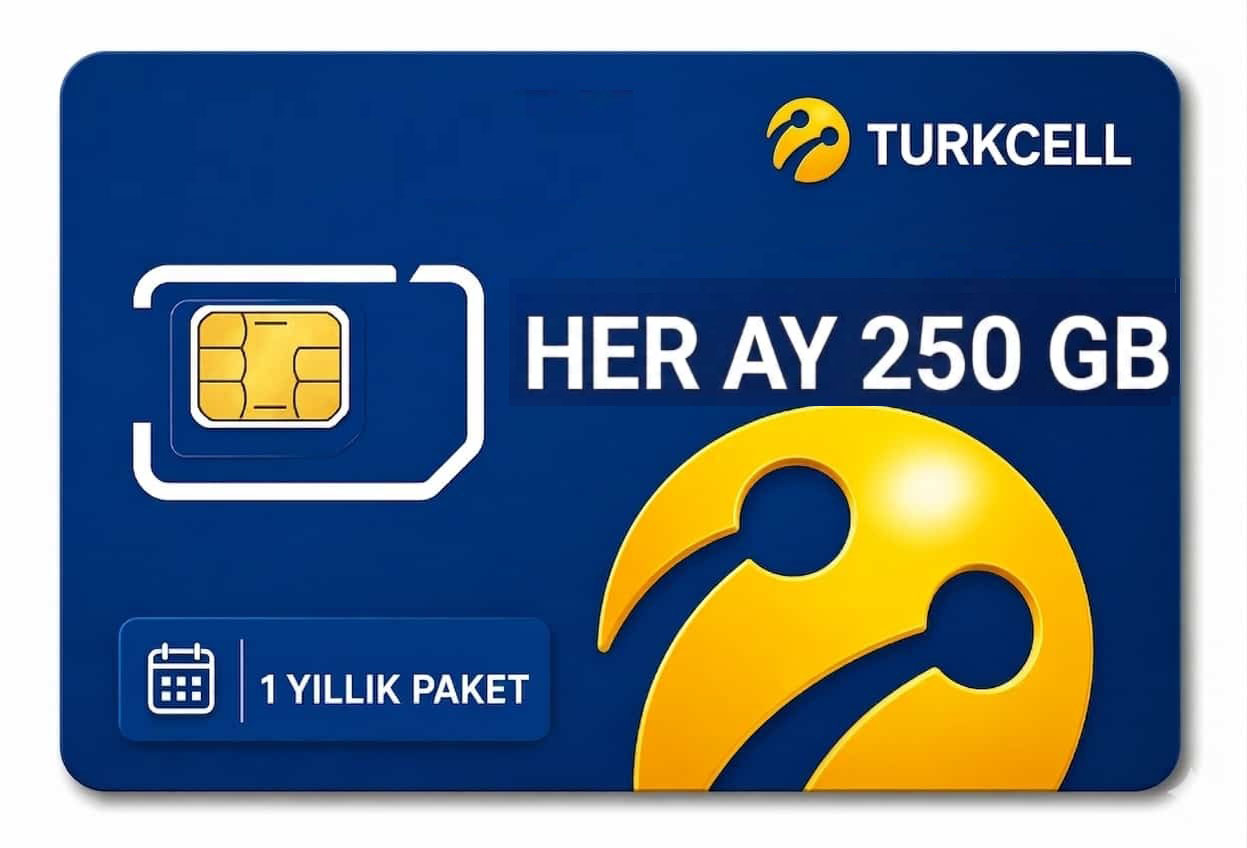 Turkcell Yıllık Data Paketi Aylık 250GB
