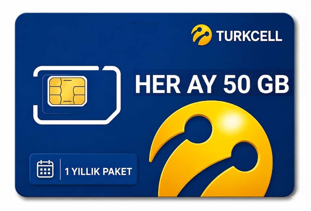 Turkcell Yıllık Data Paketi Aylık 50GB