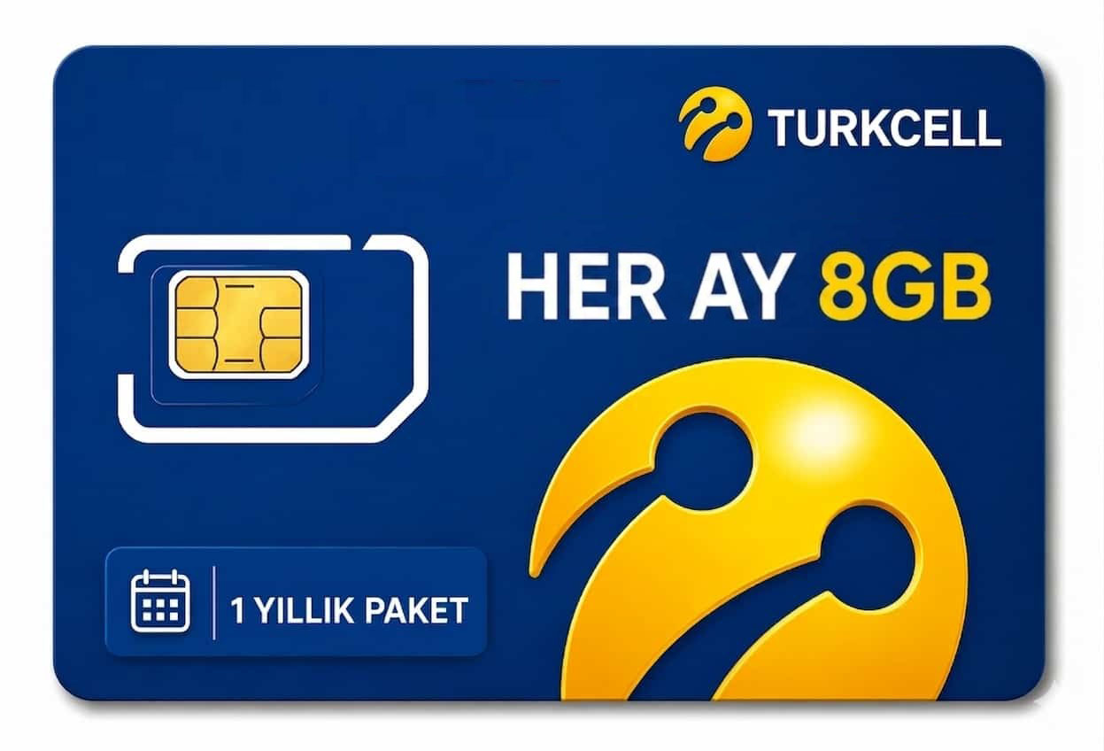 Turkcell Yıllık Data Paketi Aylık 8GB