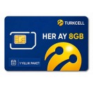 Turkcell Yıllık Data Paketi Aylık 8GB